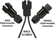 Enphase IQ male and female cables and connectors