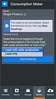 CT consumption metering solar