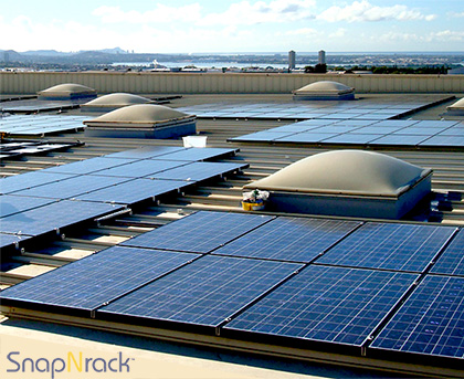 Metal roof commercial building solar system