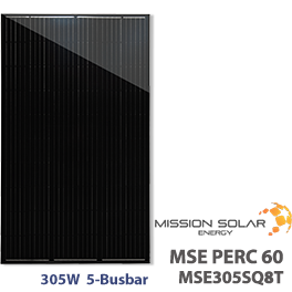Mission Solar 305W MSE305SQ8T 5-Busbar Solar Panel - Low Price