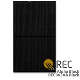 rerere　黒 REC Alpha REC365AA Black Low-Cost Solar Panel