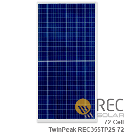 REC TwinPeak REC355TP2S 72 355W Solar Panel - Wholesale Price