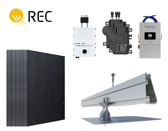 天(ソラ)ページ 7.36kW REC460AA Pure RX Roof Mount System - 16 Panels