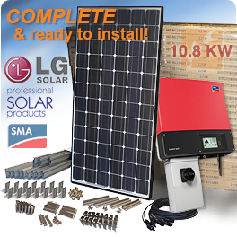 10.8 KW NeoN Solar Panel System w/ LG300N1C-G3 &amp; SMA Inverters