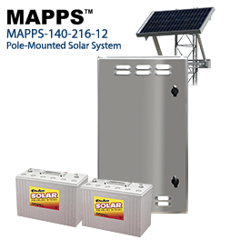 90 Watt 12VDC 216Ahr Off-Grid Enclosure Solar System