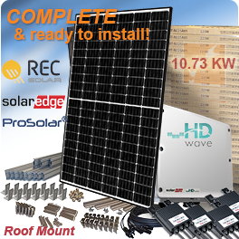 10.73 kW REC N-PEAK REC325NP Grid-tied Solar System