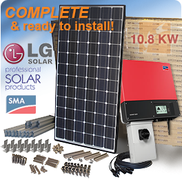 10.8 KW NeoN Solar Panel System w/ LG300N1C-G3 & SMA Inverters