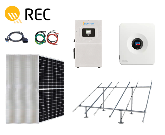 22.68 kW REC Alpha Pro M Series Ground Mount System