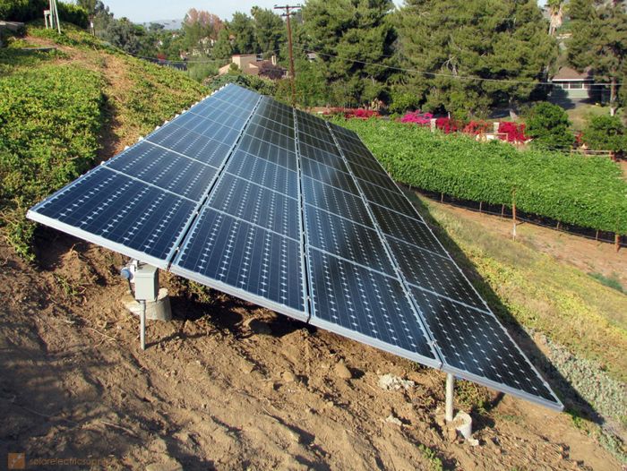 7 KW Sloping Ground Mounted Solar System - San Diego