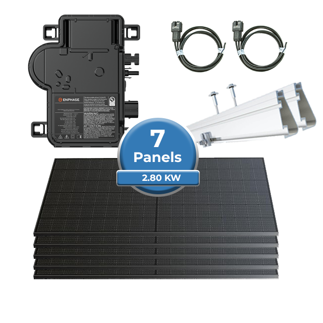 2.80 KW Mini Home, ADU, Title 24 Compliant Complete Solar System Kits (7 Panels)