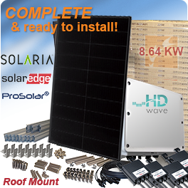 8.64kW Solaria PowerXT 360R-PD All-Black Solar Panel System