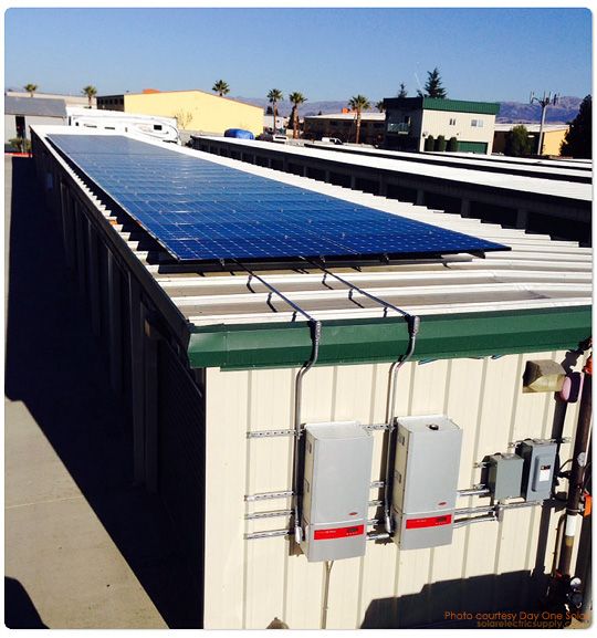 Flat Metal Roof Solar System - Storage Building