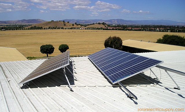 Sharp Solar Panel System on Metal Roof with Tile Trac