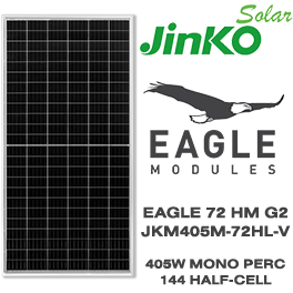 Jinko Eagle 405W 144 Diamond Mono PERC Half-cell Solar Panel