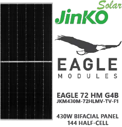 Jinko Eagle 72 JKM430M-72HLMV-TV G4b 430W Bifacial Solar Panel