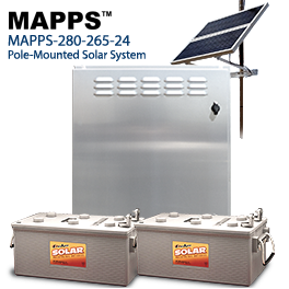 280 Watt 24VDC 265Ahr Pole-Mounted Solar Panel System