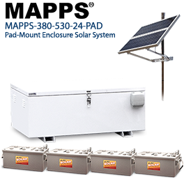 400W 24VDC 530Ahr Pad-Mounted Battery Enclosure Solar System