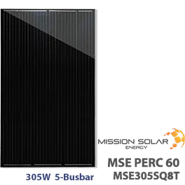 Mission Solar 305W MSE305SQ8T 5-Busbar Solar Panel - Low Price