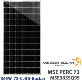 Mission Solar 365W MSE365SQ9S 72-Cell PERC Solar Panel