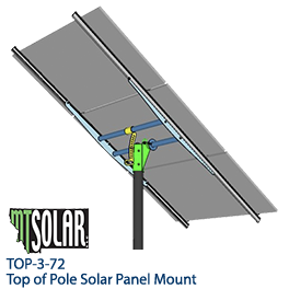 MT Solar 3x 72-cell Solar Panel Top of Pole Mount - TOP-3-72