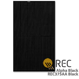 REC Alpha REC375AA Black 375W Solar Panel