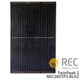 REC TwinPeak 2 REC285TP2-BLK2 285W Black Solar Panel 