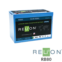 RELiON RB80 80Ah 12V Lithium Battery - Low Wholesale Price