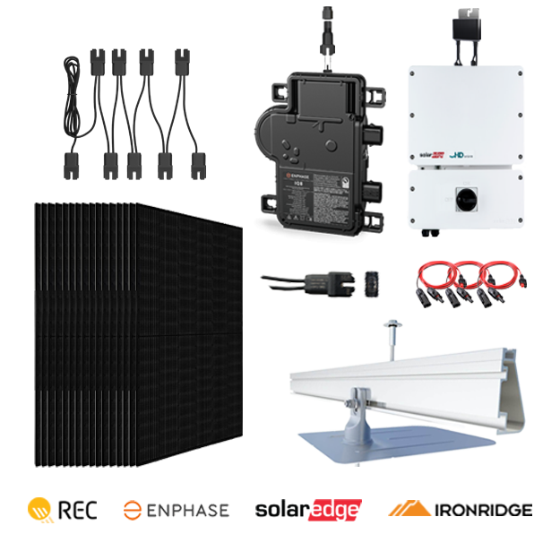 13.37 KW REC405AA Alpha Pure Residential Solar System