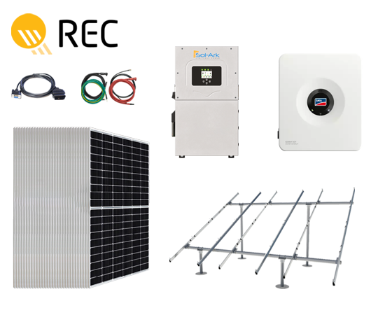 ソラ 51kW Ground Mount Solar System Kit | REC Alpha Pro M Panels