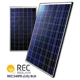 REC 240PE-USBLK Solar Panels | Black Frame Wholesale