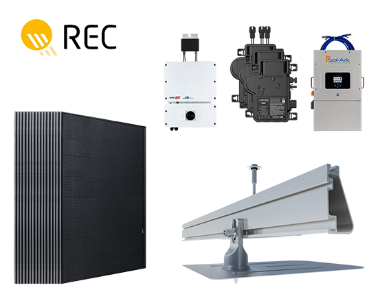 7.36kW REC460AA Pure RX Roof Mount System - 16 Panels