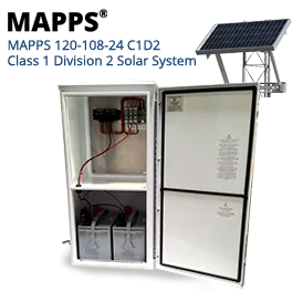 120 Watt 24VDC 108Ahr Class 1 Division 2 Solar Panel System