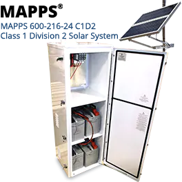 600 Watt 24VDC 216Ahr Class 1 Division 2 Solar System
