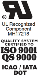 UL Recognized ISO 9001 DOT