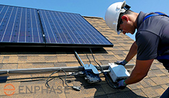 Enphase IQ7 microinverter solar contractor installing