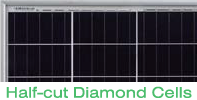 half-cut Diamond solar cells