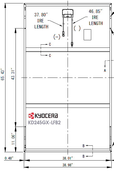 Kyocera KD245GX dimensions