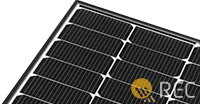 REC Alpha solar panel black frame