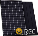 black and white backsheet REC solar panel