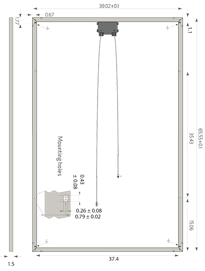 REC250PE-(US) BLK Dimensions