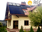roof-mounted REC Solar TwinPeak 2 Black solar panel system