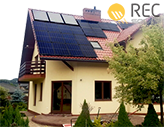 roof-mounted REC Solar Alpha Pure panel system
