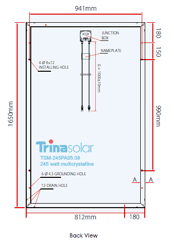 Trina Tsm 245pa05 08 Solar Panels Black Frame
