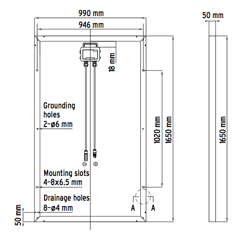 Yingli YL 235P-29b Dimensions