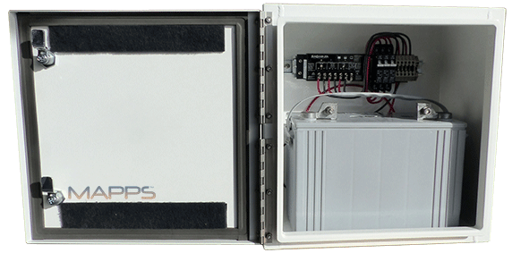 battery with charge controller in box enclosure