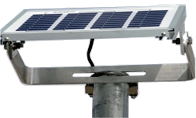 side of pole mount with 5w solar panel