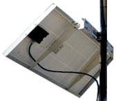 single solar panel side of pole mount