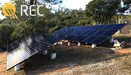 REC SolarEdge ground-mount solar panel system