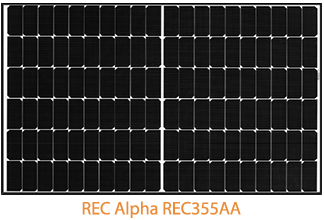 REC Alpha REC355AA solar panel for system