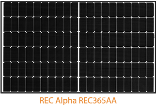 REC Alpha REC365AA solar panel for system